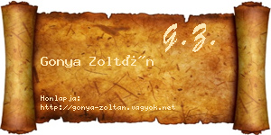 Gonya Zoltán névjegykártya
